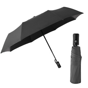 Parapluies promotionnels personnalisés à prix de gros, entièrement automatiques, minimalistes, imperméables, en polyester avec revêtement UV, à 3 plis et armatures métalliques - Product Image 5