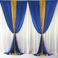 Rideaux de fond de scène superposés en soie glacée dorée à paillettes de 3 m, élégants et luxueux, avec drapé personnalisé en couleur et en forme pour mariage, événement ou fête