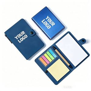 สมุดโน้ตขนาดเล็กทำจากกระดาษคราฟท์พิมพ์โลโก้ส่วนตัวสำหรับขายส่ง ของขวัญส่งเสริมการขายสำหรับธุรกิจ สมุดโน้ตแบบกำหนดเองพร้อมปากกาและกระดาษโน้ตแบบแปะ - Product Image 1