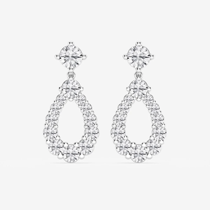 ต่างหูเพชรทรงกลม 3 1/2 กะรัต เพชรเลี้ยงในห้องปฏิบัติการ ดีไซน์แบบหนามเตย ประดับเพชรเรียงระดับ สวยหรู ทันสมัย เหมาะสำหรับผู้หญิง หรูหรา - Product Image 4