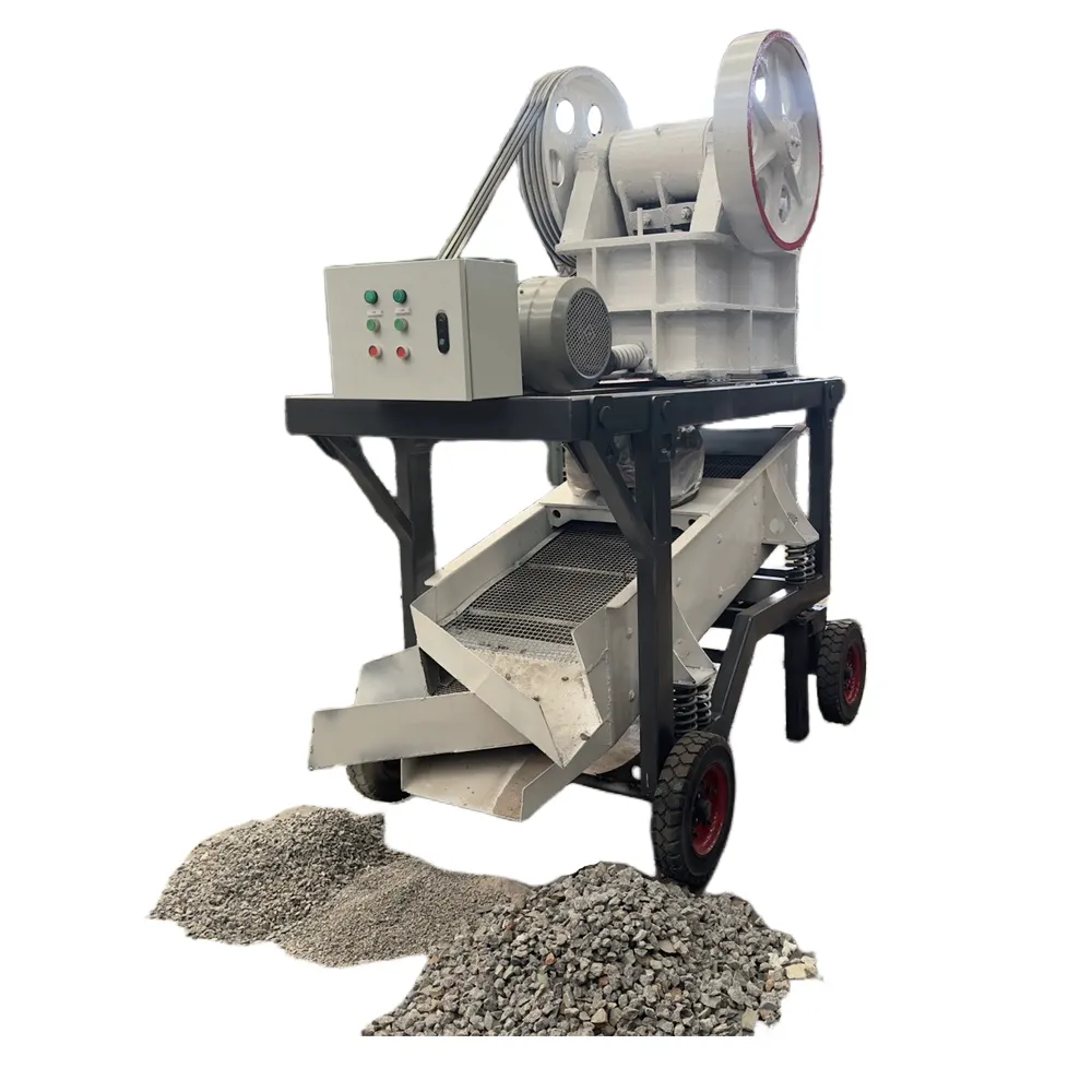 Portable Mobile Mini Rock Gold Mining Alluvial Gold Mining Diesel Engine Mobile Jaw Crusher for Gold Processing Mines
