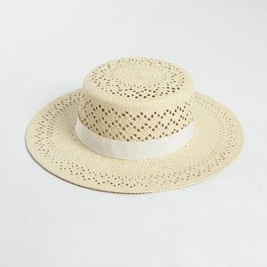 New Fashionable Casual Paper <b>Straw</b> Boater <b>Hat</b> Spring <b>Summer</b> Hollow Out Beach <b>Hat</b> - Product Image 6