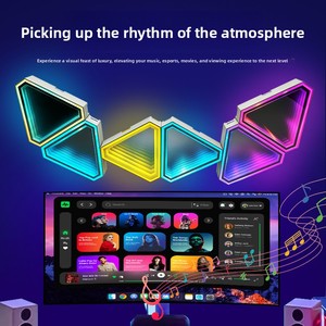 Paneles de Luz LED Triangulares RGB, Luz Cuántica, Sincronización con Música, Control Remoto por Aplicación, Decoración Modular para Habitación de Juegos o Dormitorio, CE RoHS - Product Image 1