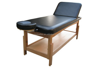 Venta al por mayor de fábrica, mesa de masaje fija de belleza duradera y resistente, almacenamiento de madera, <span class=keywords><strong>2</strong></span> secciones, mesa estacionaria de gran tamaño, cama de masaje - Product Image 4