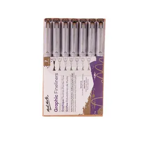 Caneta agulha montmat marcador de cabeça fina 7 conjuntos de canetas de desenho pintadas à mão caneta aquarela neutra com tampa atacado