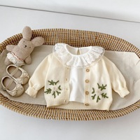 Suéter de Punto 100% Algodón Natural para Bebé, Marca Privada, Diseño Rama de Olivo, Conjunto de Ropa para Niños