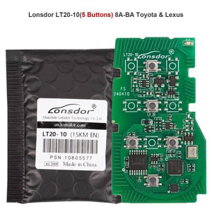 Lonsdor LT20-10 (5 Botones) 8A-BA Placa PCB <span class=keywords><strong>de</strong></span> <span class=keywords><strong>Llave</strong></span> Inteligente <span class=keywords><strong>de</strong></span> Emergencia para <span class=keywords><strong>Toyota</strong></span> Lexus 2023 K518 K518PRO KH100+ Frecuencia Ajustable - Product Image 1