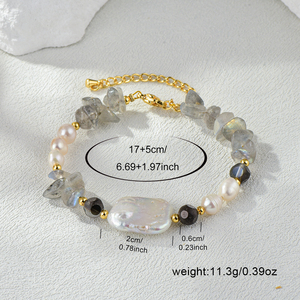 Hợp thời trang ngọc trai nước ngọt đá quý trang sức thiết lập thêm cảm ứng sang trọng để trang phục giản dị Bộ đồ trang sức thời trang - Product Image 5