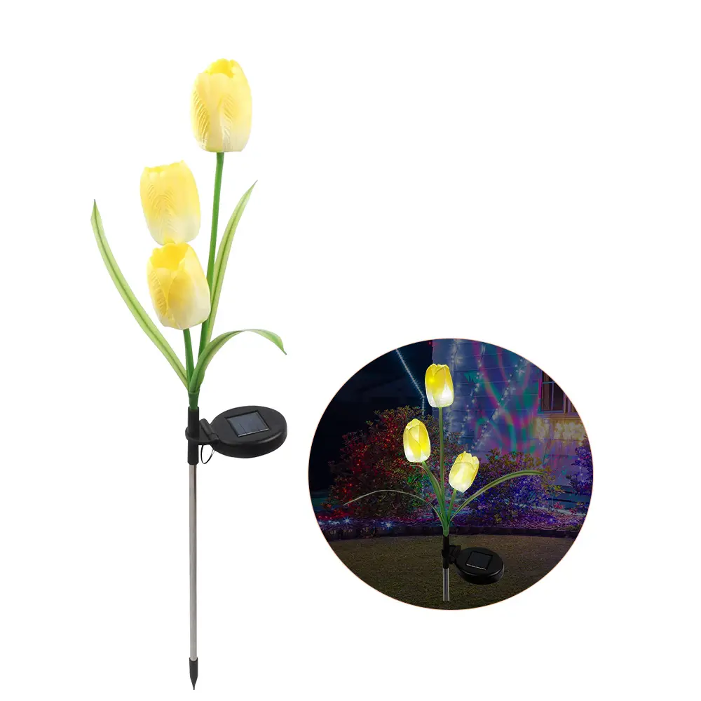 Bestseller Ewige stabilisierte Blumenstrauß Sublimation Garten leuchten Solar Light Flower Tulip