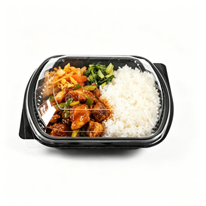 Caja de Almuerzo Desechable para Llevar de Restaurante, de Plástico PP de Grado Alimenticio XF-0001, Proceso de Blister, 1000 ml - Product Image 1