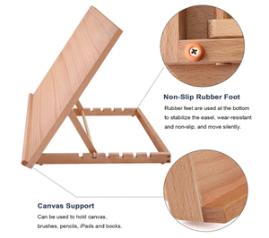 Caballete de Mesa de Madera Maciza Ecológico, Soporte de Pintura Resistente Hecho a Mano <span class=keywords><strong>para</strong></span> Principiantes, Estudiantes y Niños, <span class=keywords><strong>para</strong></span> Dibujo Artístico - Product Image 4