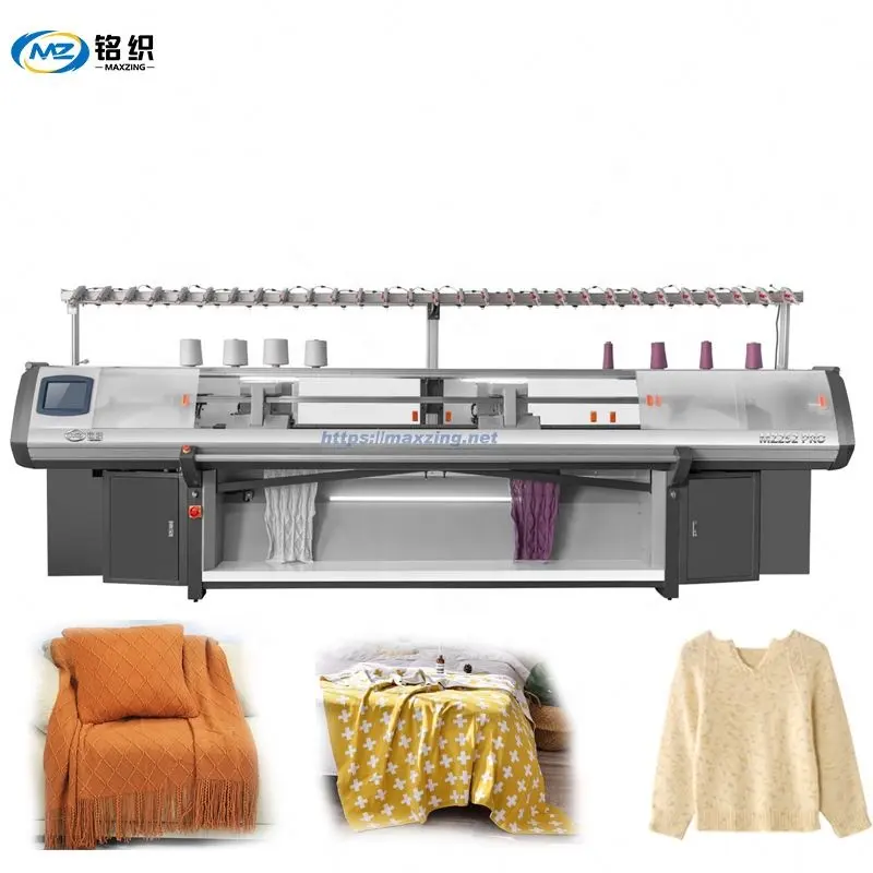 Machine à tricoter automatique, 2 + 2 systèmes, tricot plat, pour écharpe, pull Jacquard, nouveau modèle 2021