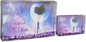 Cadre photo en plastique transparent 4x6 flottant et scintillant en acrylique avec liquide pailleté pour cadeau - Product Image 6