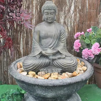 BLVE décoratif extérieur métal Zen bouddha fontaine d'eau grandeur nature Bronze jardin bouddha Statues fontaines décor à la maison