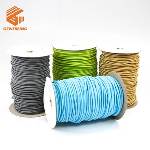 Warna-warni Bulat Polyester Tali Elastis 2-16Mm Dikepang Tali Elastis Tali Tahan Lama Tali Bungee Cord Kabel Shock