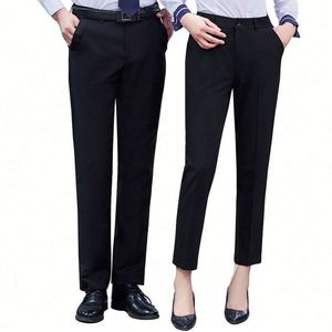 Pantalon de costume noir pour homme, coupe slim, longueur complète, nouveau style, été, bureau, affaires - Product Image 1