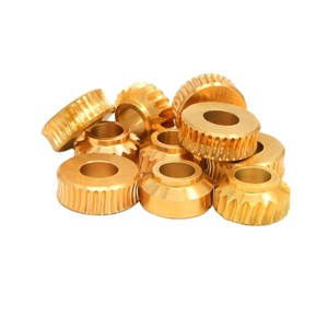 CuSn6Zn6Pb3 pièces d'usinage de tournage CNC engrenage à vis sans fin en cuivre - Product Image 1