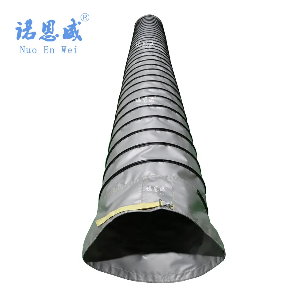 12inch 300MM Popular tarpaulin quiet high temperature air flexible duct spiral heat resistant air duct hose