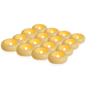 Bougies LED flottantes sans flamme à piles, effet vacillant, étanches, prêtes à être expédiées, pour <span class=keywords><strong>vases</strong></span> cylindriques, mariages et piscines - Product Image 1