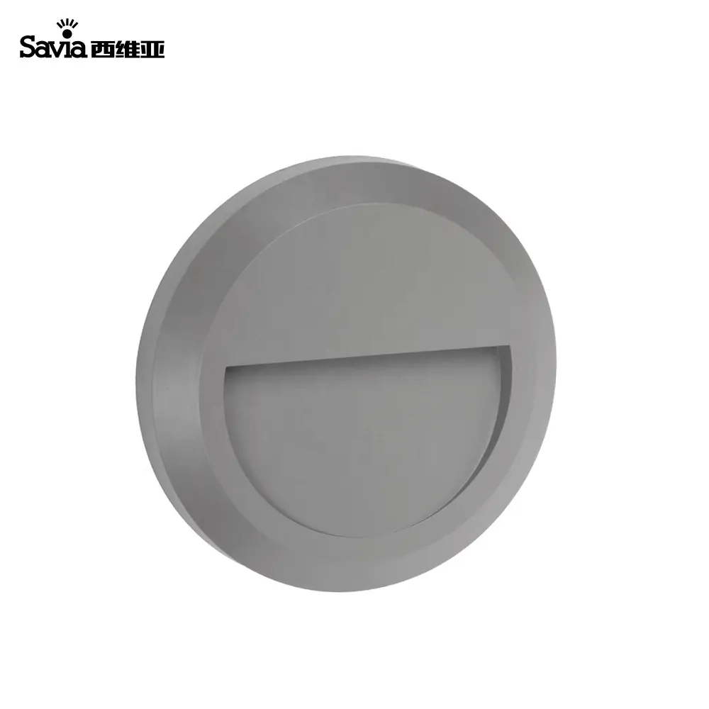 Savia Modern ABS & PC Housing Waterproof IP65 1.5W LED Round Stair Step Light Corner Indoor Outdoor Surface Mount Wall Lamp