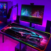 Voiture futuriste RGB élégant Cool tapis de souris Gamer noir tapis de souris ordinateur bureaux tapis de bureau PC bureau Portable clavier tapis de jeu