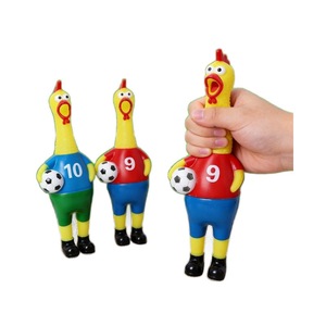 Jouet anti-stress poulet hurlant en PVC, maillot de football, jouet à presser pour enfants, jouet sensoriel - Product Image 3