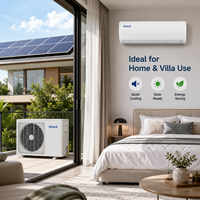 Climatiseur mural hybride AC/DC double alimentation 9000 BTU, connecté au réseau solaire, avec panneau PV couplé directement pour le refroidissement domestique