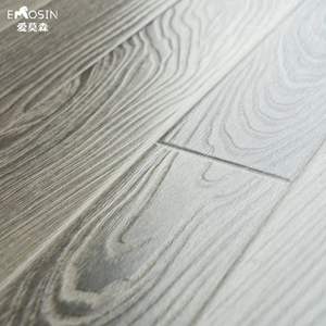 Plancher stratifié en bois MDF HDF 8 mm 12 mm <span class=keywords><strong>super</strong></span> imperméable gris foncé gris noir blanc brillant haute brillance Plancher stratifié gris - Product Image 4