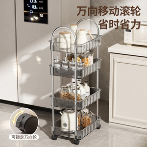 HeDou <b>Storage</b> <b>Cart</b> Stainless Steel 3 Tier Movable Kitchen Organizer Indoor Use - Product Image 3