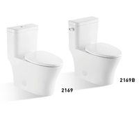 WC monobloc en céramique blanc CUPC à poser au sol, avec système de chasse double (1,1/1,6 GPF), écologique, pour salle de bain