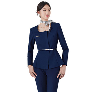 Women's Black Suit Set Full Sleeve Formal Anti-Wrinkle Spring Work Uniform - Product Image 5