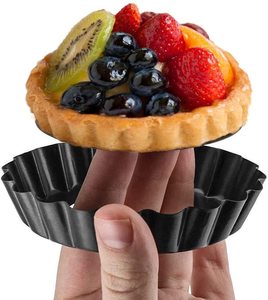 Confezione da 8 Mini tegame da 4 pollici con fondo rimovibile tondeggiante padella per Quiche antiaderente, fondo rimovibile - Product Image 4
