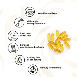 Gélules d'huile de poisson oméga-3 de qualité supérieure OEM/ODM à haute teneur en DHA/EPA pour la santé du cerveau et du cœur - Product Image 2