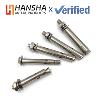 Vis d'ancrage à expansion en acier inoxydable 304 avec écrou hexagonal, pour fixation béton, fixation robuste, quincaillerie de construction
