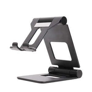 <span class=keywords><strong>Nulaxy</strong></span> Dualer Faltbarer Verstellbarer Silikon Handy- & iPad-Ständer Tischhalterung Kompatibel Schwarz Silber - Product Image 1
