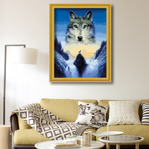 <span class=keywords><strong>Pintura</strong></span> <span class=keywords><strong>por</strong></span> números cabeza de Lobo y foto de cascada regalo personalizado <span class=keywords><strong>pintura</strong></span> <span class=keywords><strong>por</strong></span> números - Product Image 3