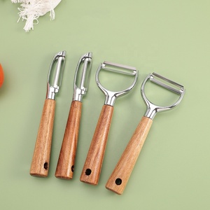 Nuevo <span class=keywords><strong>cuchillo</strong></span> pelador de madera de acacia de acero inoxidable ambidiestro ecológico con hoja de hasta 3,9 pulgadas para frutas y melones - Product Image 3
