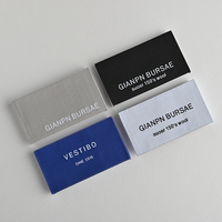 Étiquette tissée personnalisée haute densité avec logo sur mesure, étiquette de vêtement en tissu, étiquette d'entretien pour vêtements, commande en gros prise en charge