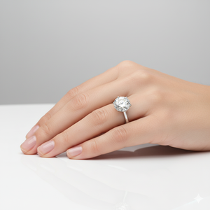 Buy Lab Grown Diamond <b>Solitaire</b> <b>Ring</b> 925 <b>Silver</b> / 10KT 14KT 18KT White Gold Finish Classic Engagement <b>Ring</b> - Product Image 6