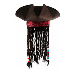 Cappello da <span class=keywords><strong>pirata</strong></span> di vendita caldo con Dreadlocks trecce di capelli cappello da <span class=keywords><strong>pirata</strong></span> tricorno caraibico per <span class=keywords><strong>accessori</strong></span> per costumi da <span class=keywords><strong>pirata</strong></span> - Product Image 3