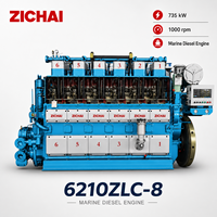 Moteur diesel marin à vitesse moyenne SCDC ZICHAI 6210ZLC-8 735 kW 1000 tr/min, remplacement pour Yanmar 6N330, utilisé pour les bateaux de transport de marchandises
