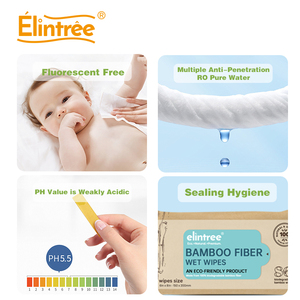 Lingettes humides en bambou bio OEM sans parfum, lingettes pour bébé non parfumées en bambou pour peaux sensibles - Product Image 2