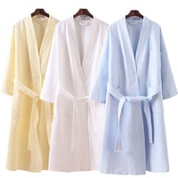 Peignoir classique 100% coton gaufré, luxueux, élégant, doux, léger, thermique, respirant, pour hôtel et complexe hôtelier