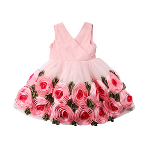 All'ingrosso dolce neonata compleanno <span class=keywords><strong>abiti</strong></span> in pizzo abbigliamento nuovo Design bambini abito da festa di nozze con grande fiocco - Product Image 1