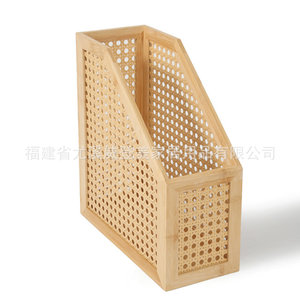 Organizador de libros y documentos de bambú estilo japonés para escritorio, organizador de carpetas de oficina, estantería de bambú - Product Image 2