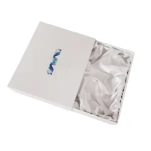 Custom Luxe Wit Design Kleding Sieraden Haar Pruik Kartonnen Papieren Lade Geschenkverpakking Met Zijde Satijnen Voering Inzetstuk
