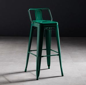 Banquetas Altas Iron Com Encosto High Green Bench Industrial <span class=keywords><strong>Vintage</strong></span> Iron High Stools with Low Backrest - Product Image 4