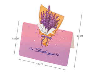 Personalizado CMYK tridimensional ramo de flores tarjeta de felicitación Mensaje de bendición tarjeta pequeña gracias tarjeta pequeña - Product Image 2