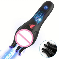 3-in-1 USB-Aufladbarer 10-Frequenz-Vibrations-Silikon-Penis-Trainer Massagegerät Masturbationshilfe Männer-Sexspielzeug