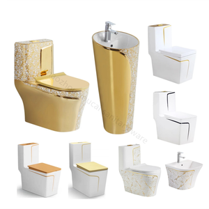 Baño dorado redondo y cuadrado de una pieza, artículos sanitarios, inodoro, inodoro, lavabo de color, gran oferta, <span class=keywords><strong>inodoros</strong></span> - Product Image 2